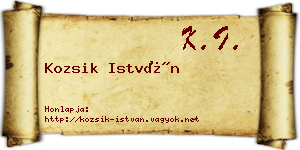 Kozsik István névjegykártya