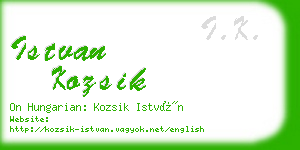 istvan kozsik business card